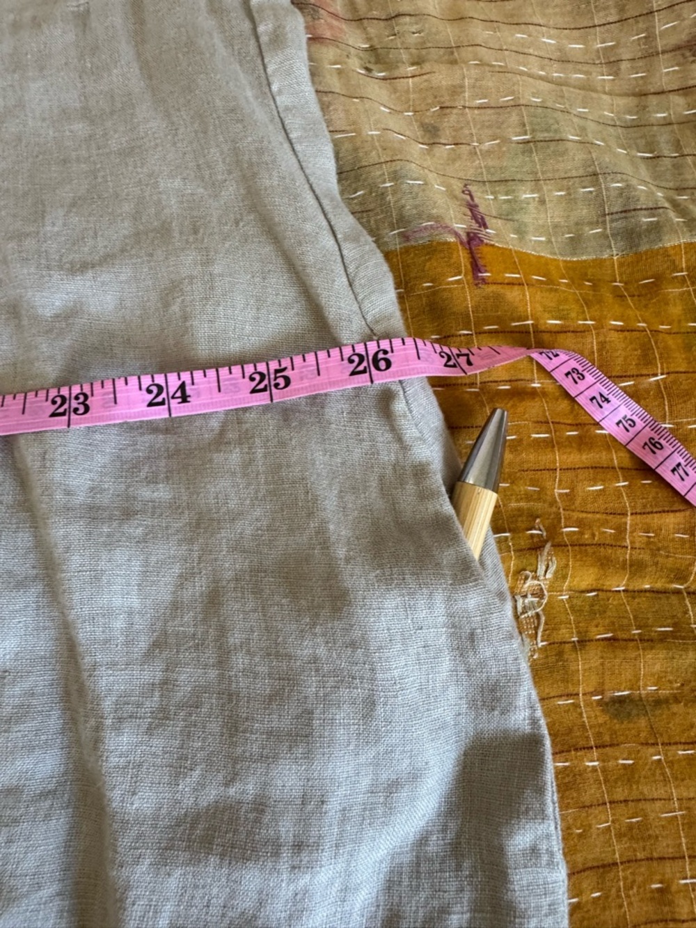 Flax Linen Midi Dress or Duster in Natural Beige - Picture 12 of 16